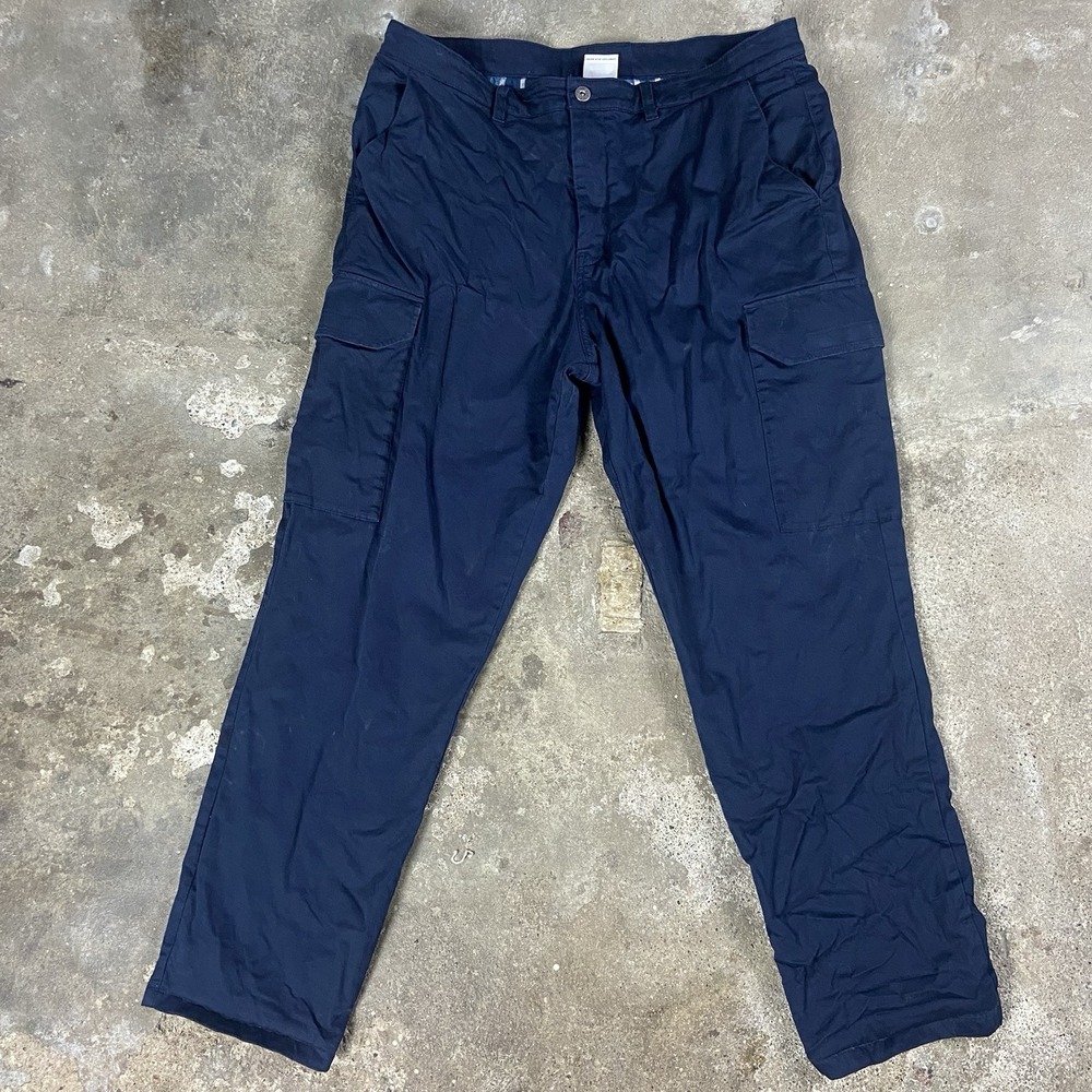 The North Face Cargo Pants Size 38 Navy Blue Flannel Lined Regular Straight Fit